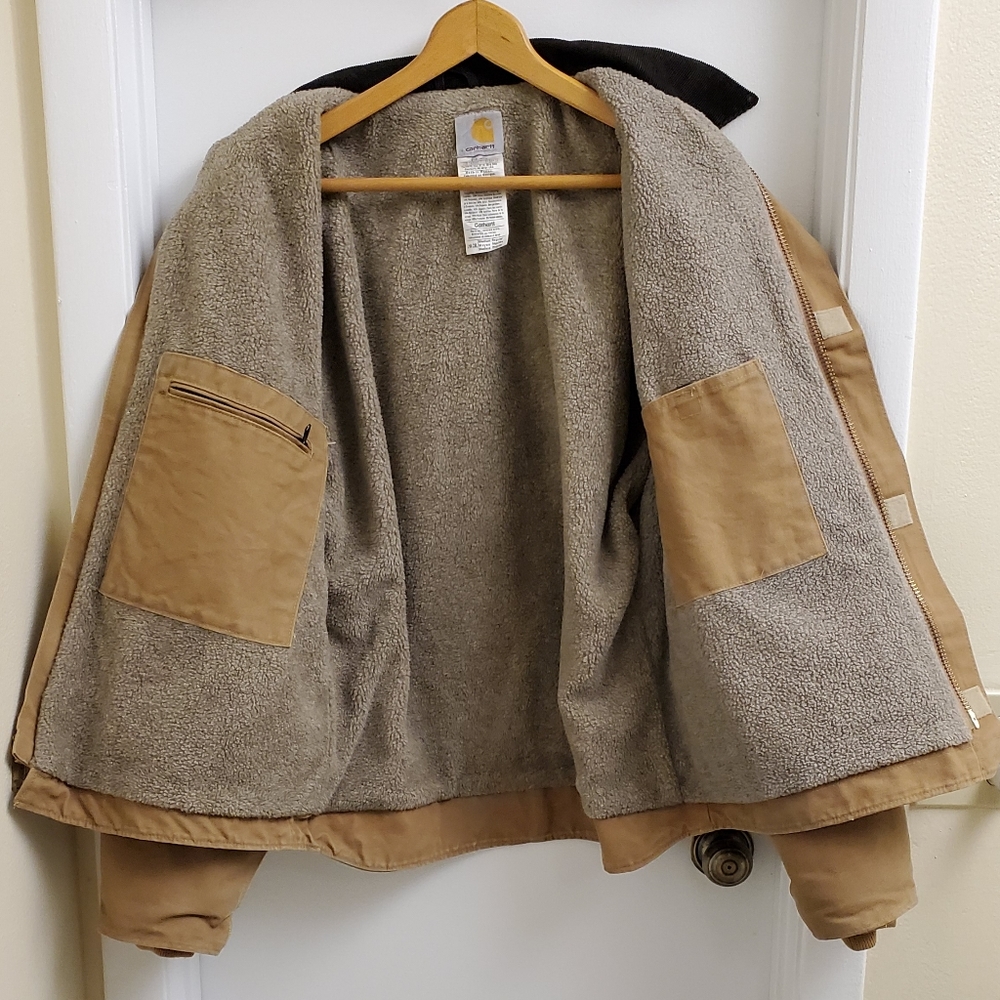 rare carhartt sherpa lined jacket size men's M - Picture 6 of 8
